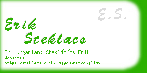 erik steklacs business card